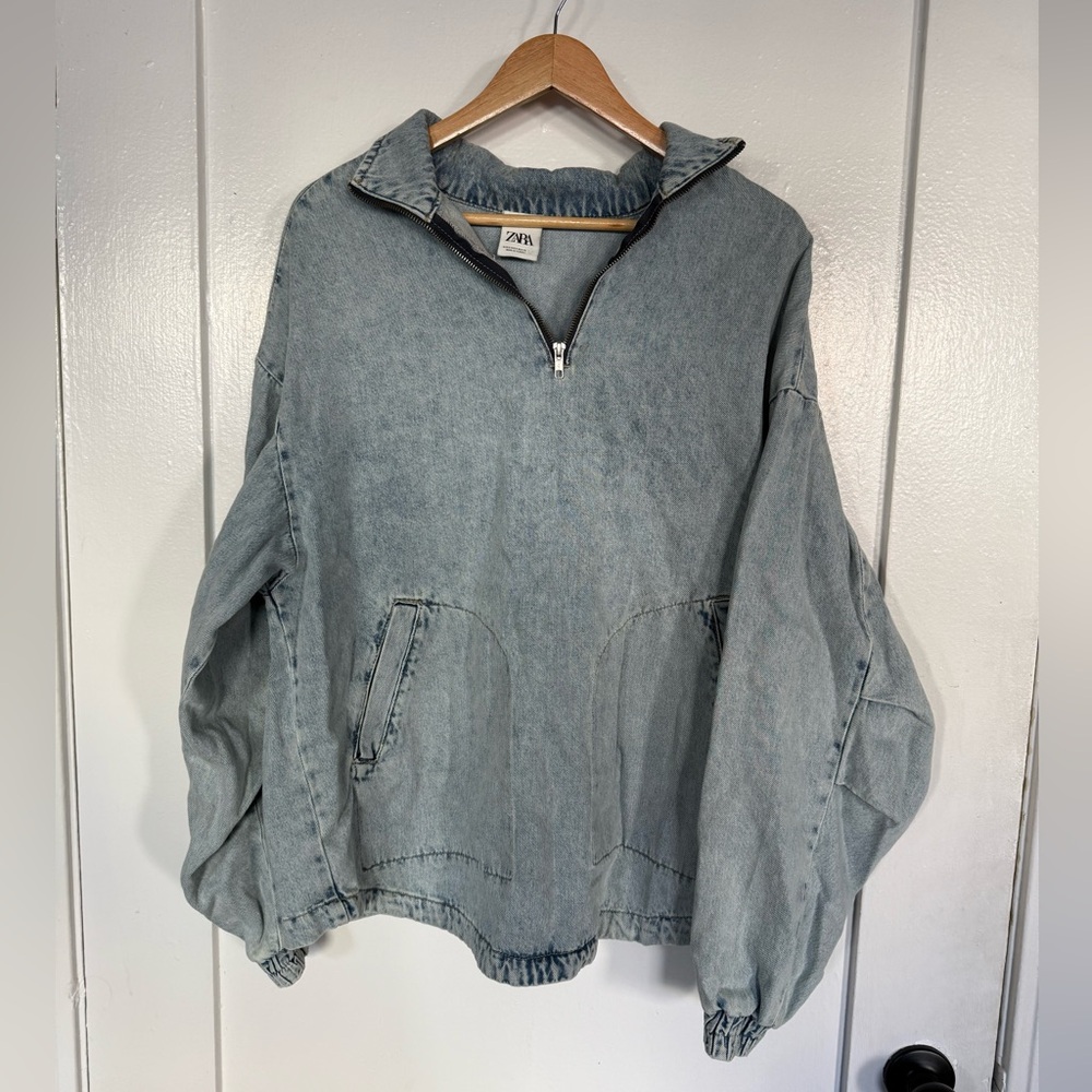 Extra Baggy Denim Pull Over Jacket